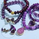 Pulseras energéticas de Amatista y Cristales