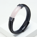 Pulsera Negra Cuarzo Rosa