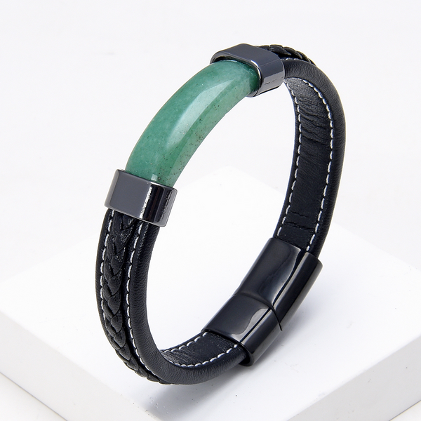 Pulsera Negra Jade Verde