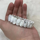 Pulsera Facetada de Turquesa Blanca