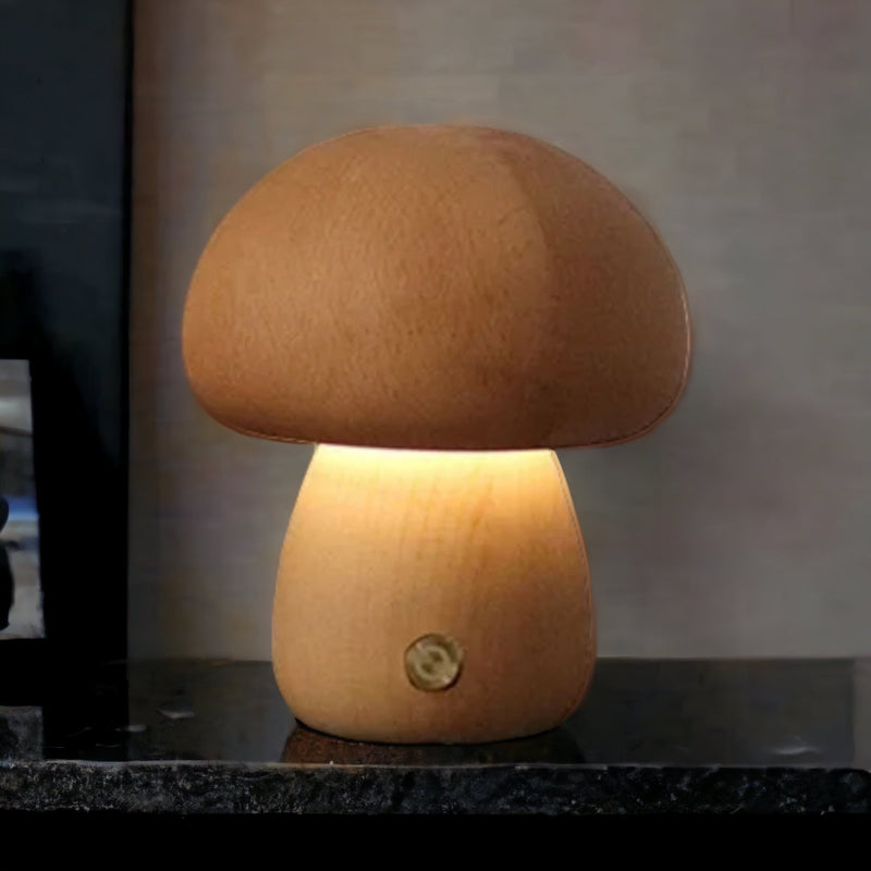 Lámpara hongo madera - Rincón Zen